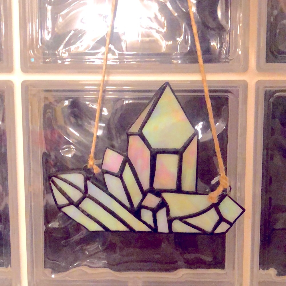 Hand made Opalescent Stain Glass Crystals Wall Decor/Hanger